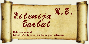 Milenija Barbul vizit kartica